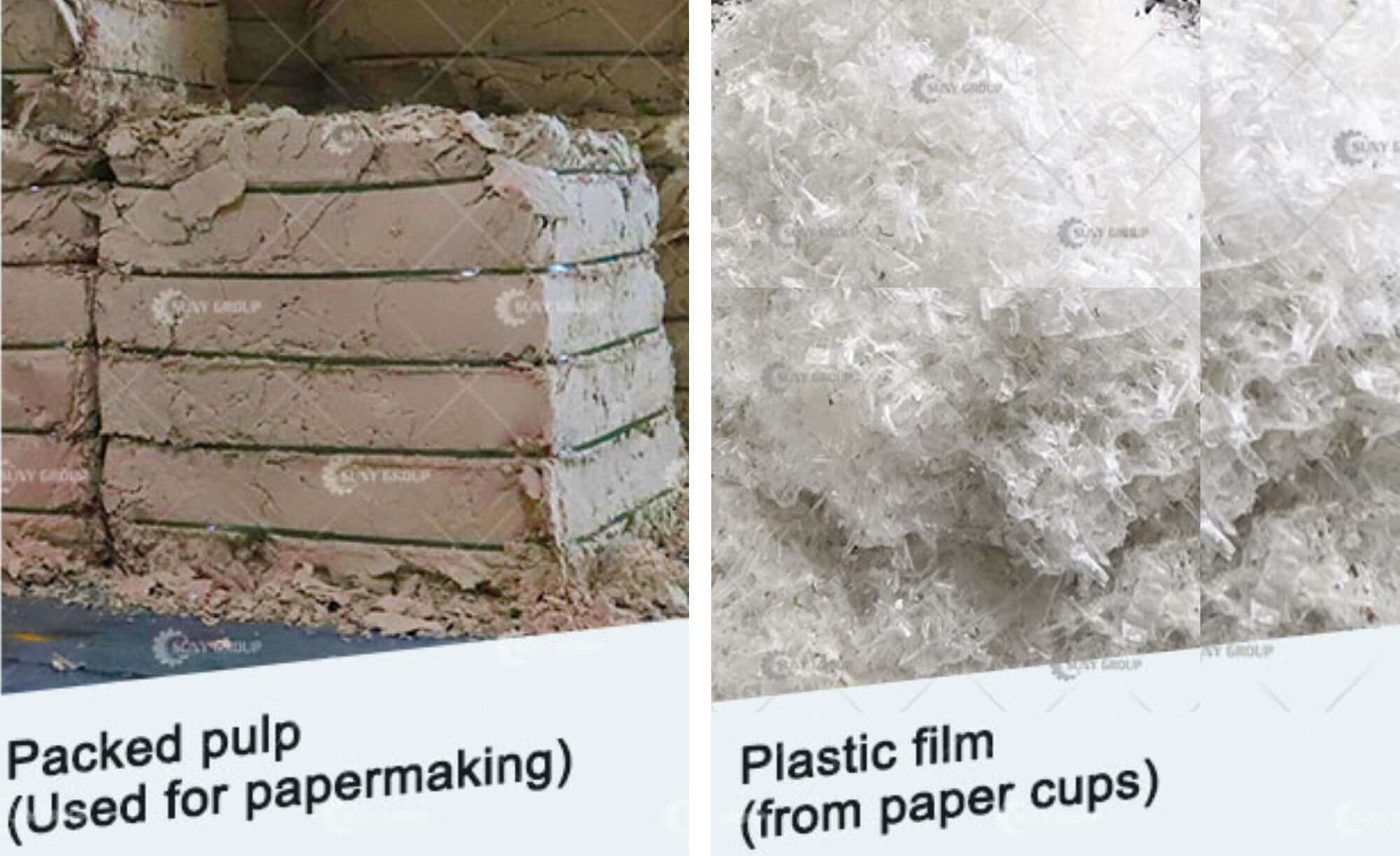 Paper-Plastic Recycling Machine Output