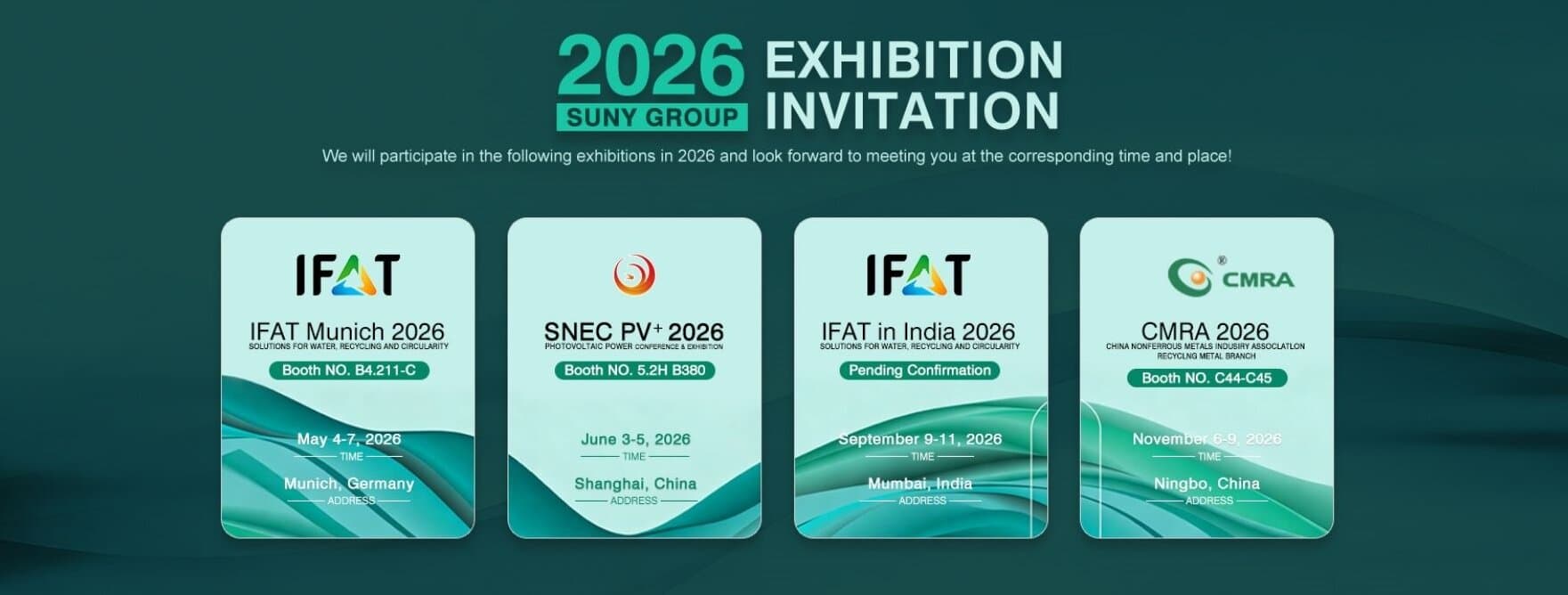 SUNY GROUP 2026 Exhibition Participation Announcement