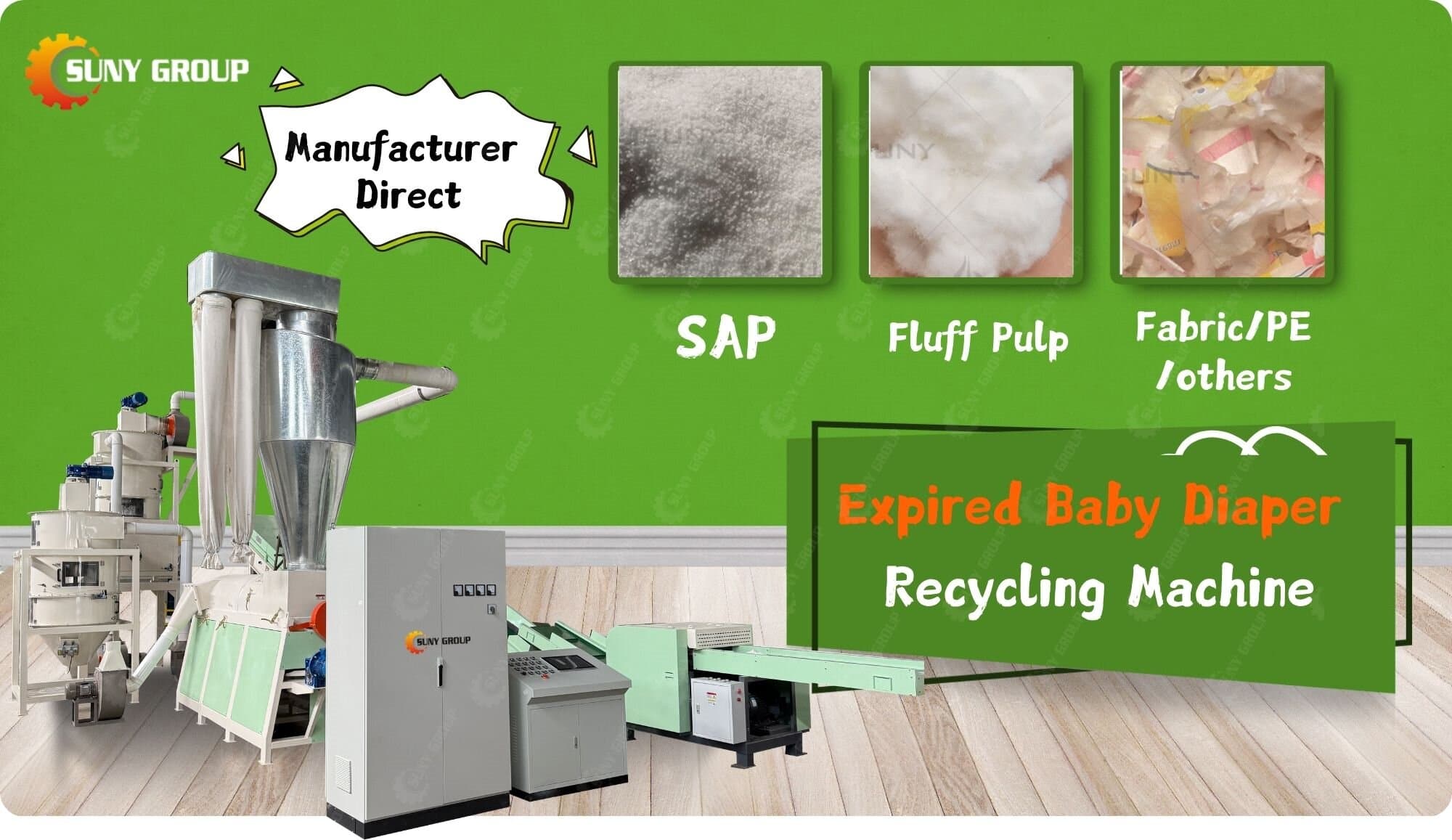 Complete Expired Baby Diaper Recycling System