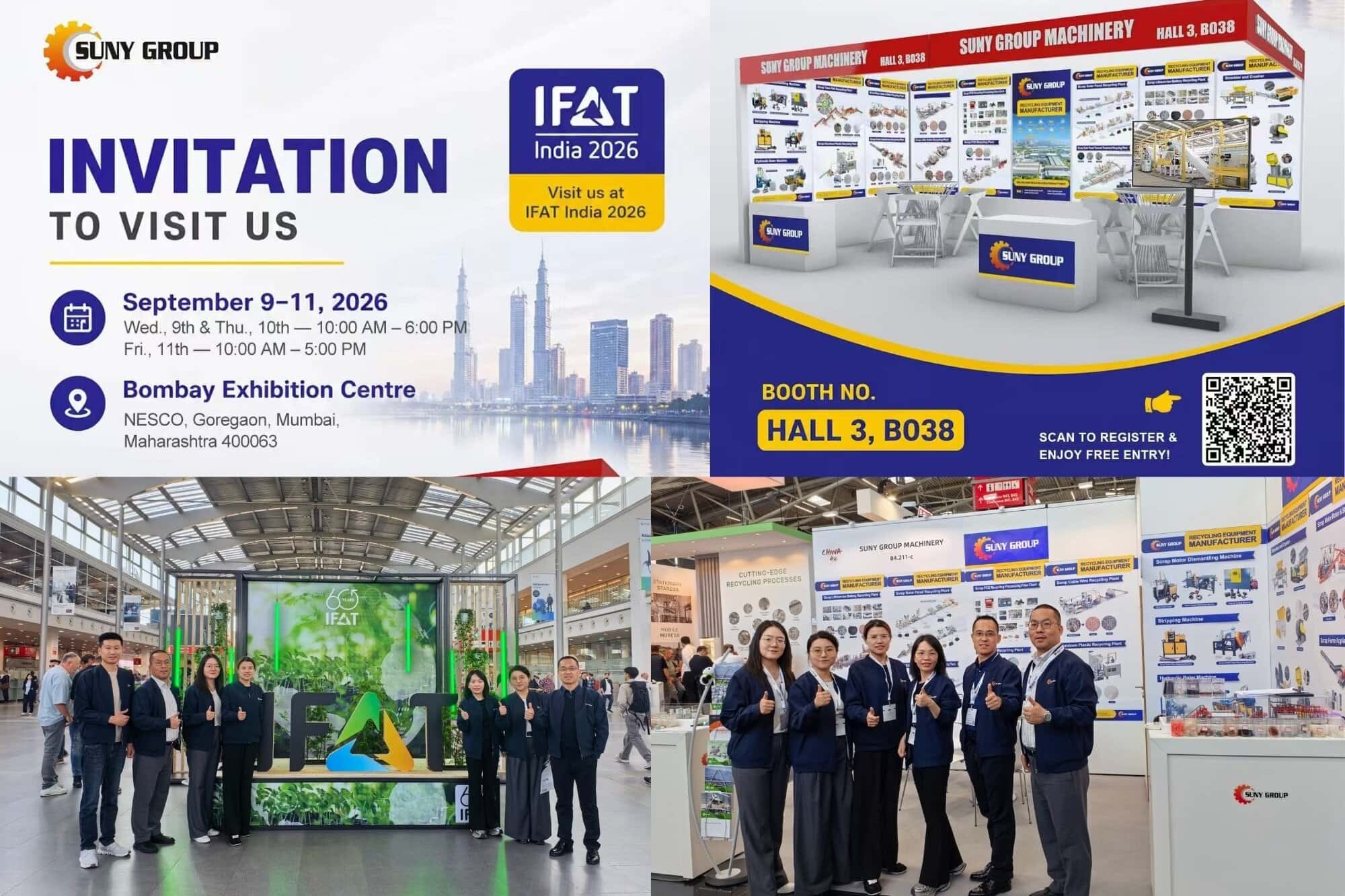 SUNY GROUP to Showcase Recycling Solutions at IFAT India 2026